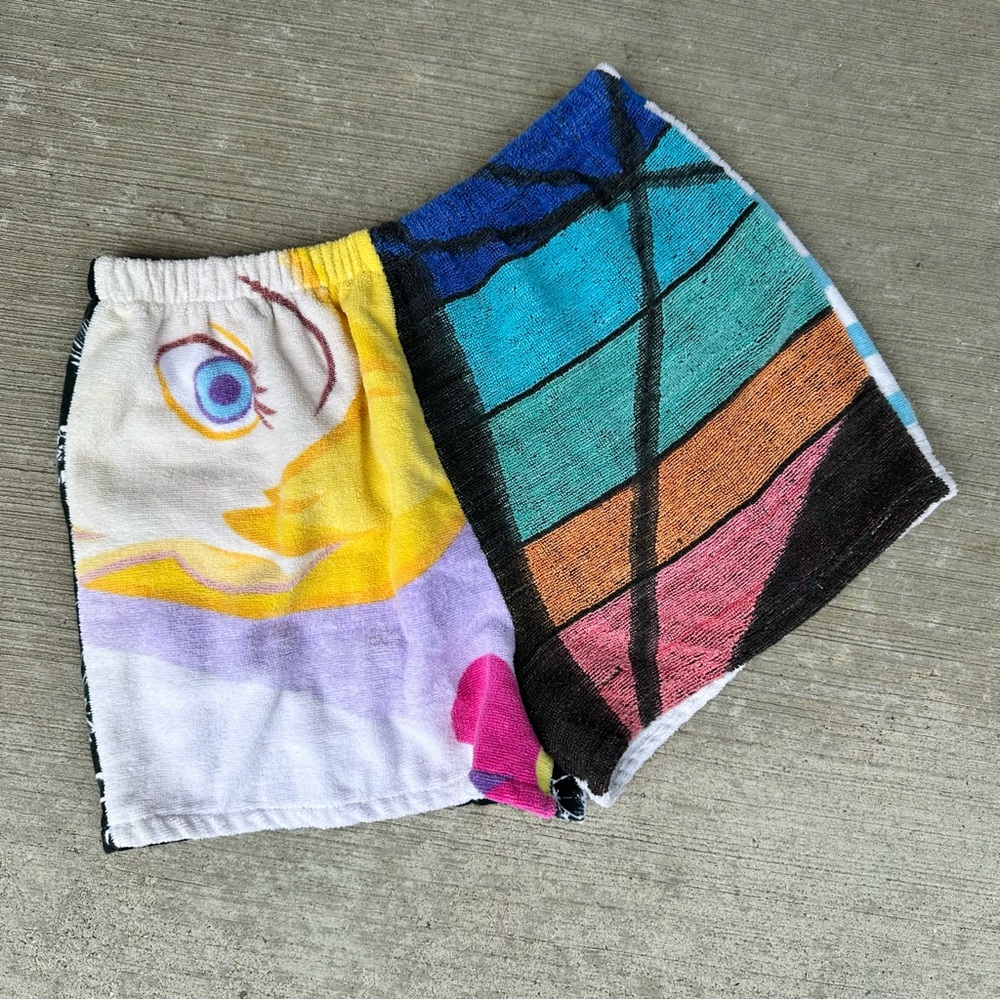 Upcycled Beach Towel Shorts Large